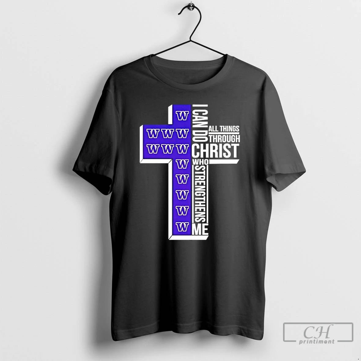 Premium Washington Huskies I Can Do All Things Through Christ T-Shirts, Hoodie, Sweatshirt | InkThreadWorks.com