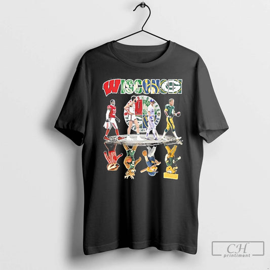 Premium Wisconsin Sports Teams Players Abbey Road Water Reflection T-Shirts, Hoodie, Sweatshirt | InkThreadWorks.com