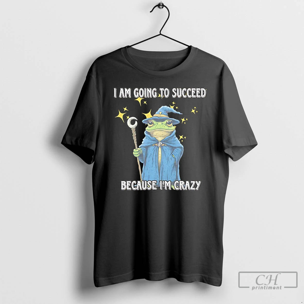 Premium Wizard Frog I Am Going To Succeed Because Im Crazy Christmas T Shirts Sweater Hoodie, Sweatshirt | InkThreadWorks.com
