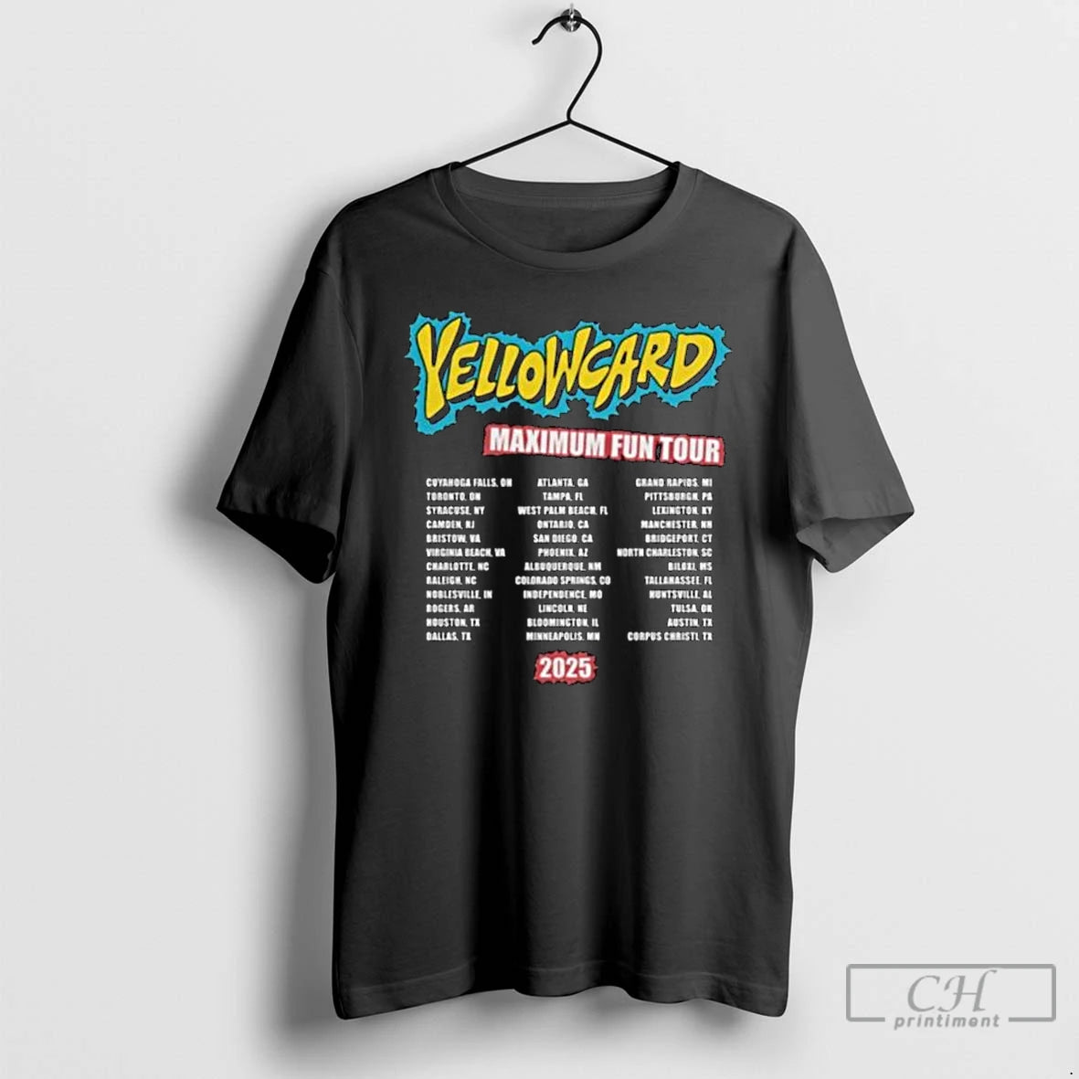 Premium Yellowcard Maximum Fun Tour 2025 T-Shirts, Hoodie, Sweatshirt | InkThreadWorks.com