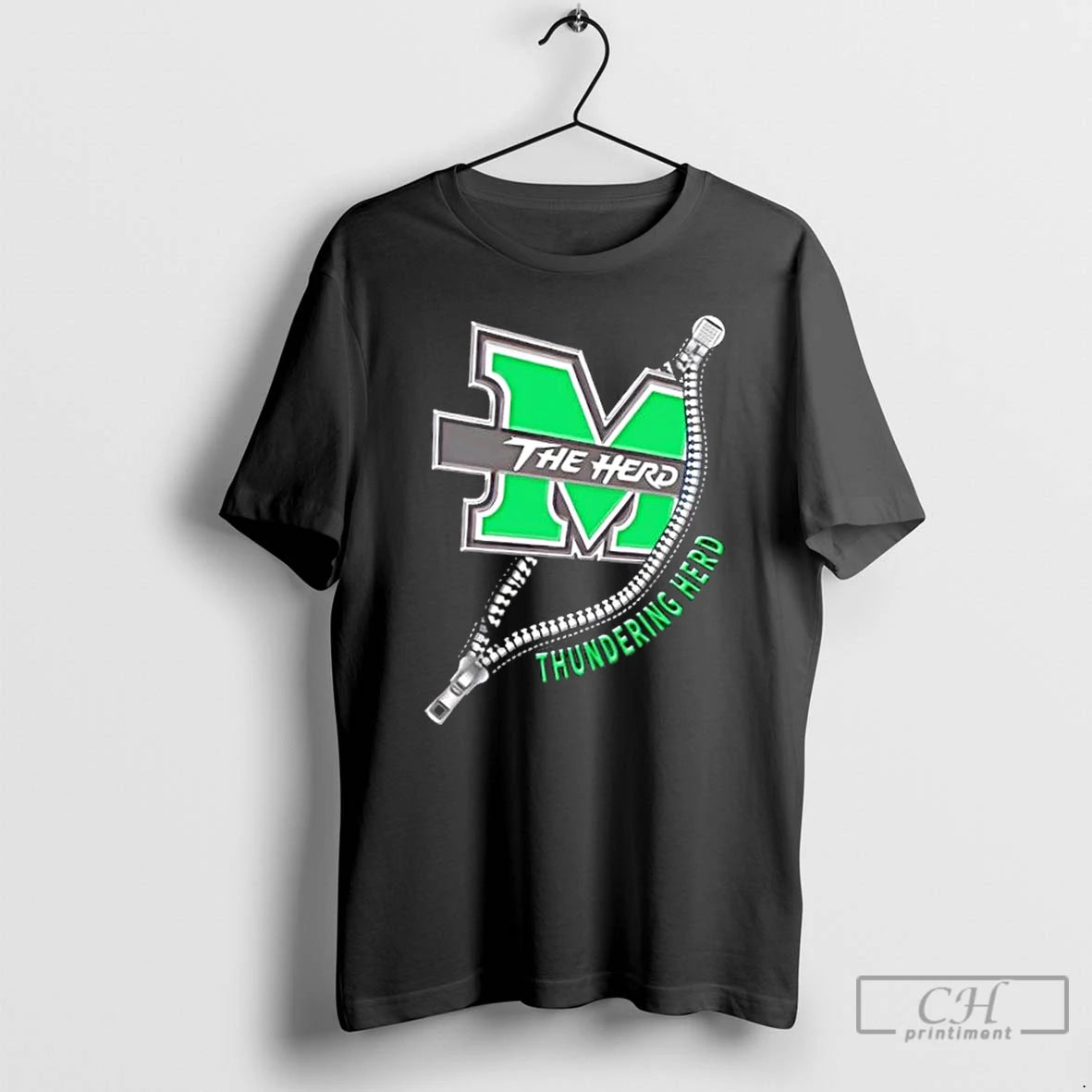 Premium Zipper X Marshall Thundering Herd Football Logo T-Shirts, Hoodie, Sweatshirt | InkThreadWorks.com