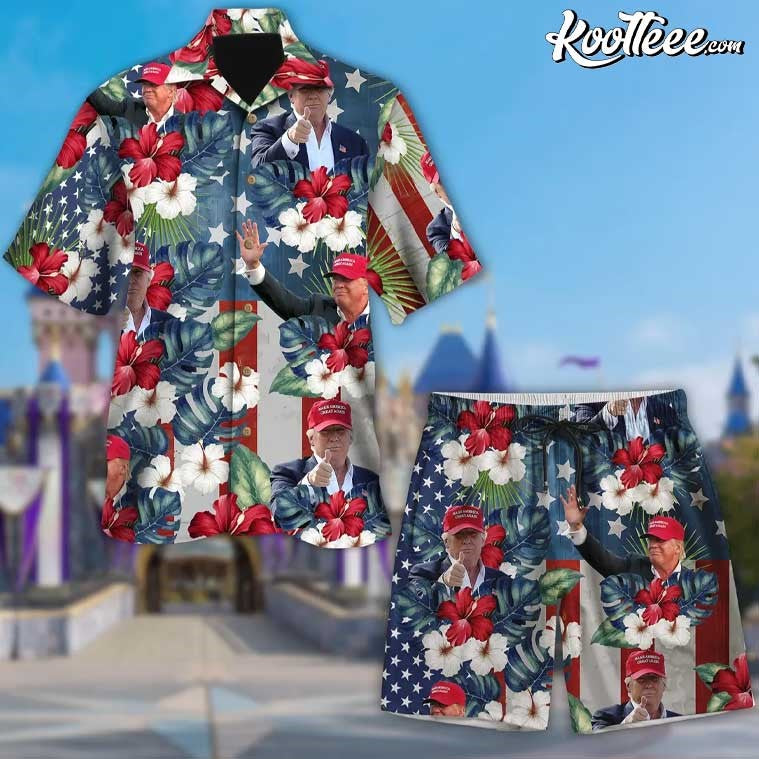 President Trump Election 4th of July Hawaiian Shirt And Shorts