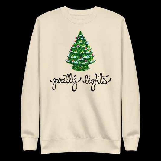 Pretty Lights Vintage Holiday Unisex Cotton Crewneck Sweatshirt T-Shirts, Hoodie | InkThreadWorks.com