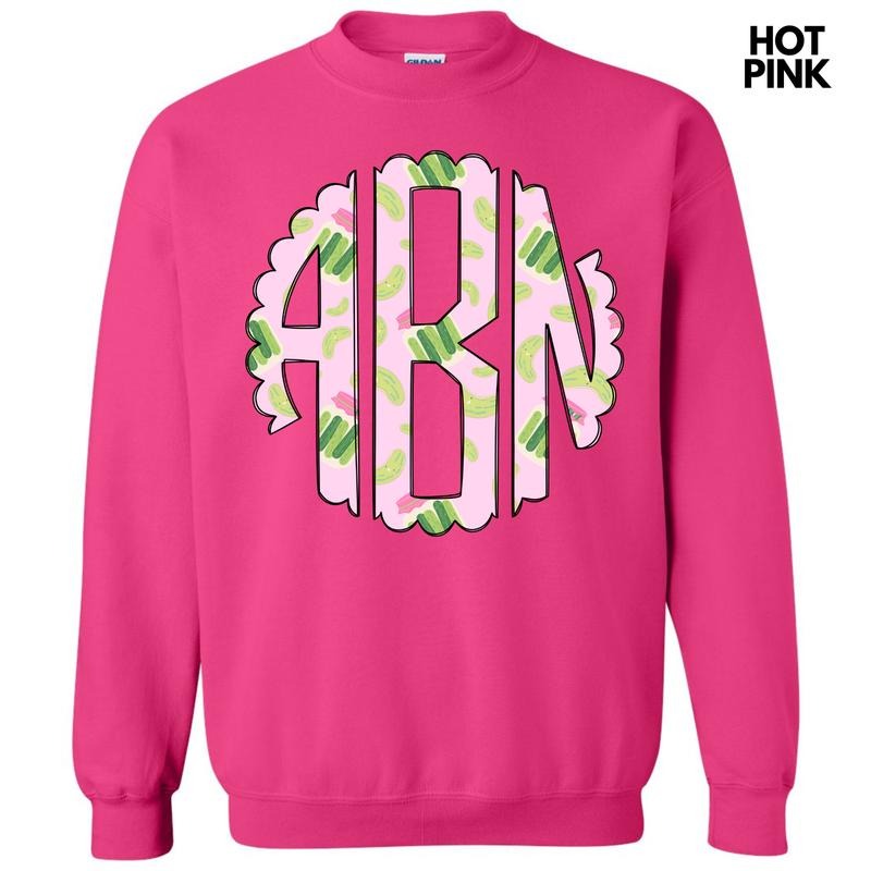 Pretty Pickles Monogram Sweatshirt 'NLB' T-Shirts, Hoodie | InkThreadWorks.com