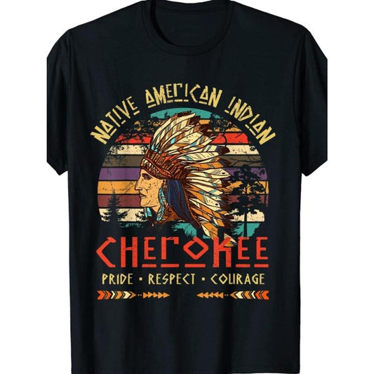 Pride Cotton T-Shirt for Men - Native American Indian Design, Regular Fit, Breathable & Machine Washable, Perfect for Casual Outings & Training, Sizes S-5XL Made in USA
