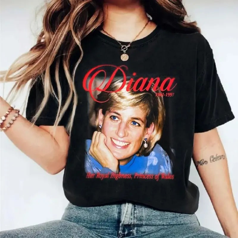 Priiincesss Diianaaaa M0byyyy Thrrriftttt Tee Shirt, Unisex Short Sleeve Tee Hoodie, Sweatshirt | InkThreadWorks.com