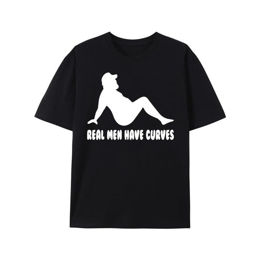 Print4u Real Men Have Curves Funny Father's Day Mens Birthday Novelty Funny T-Shirt Made in USA