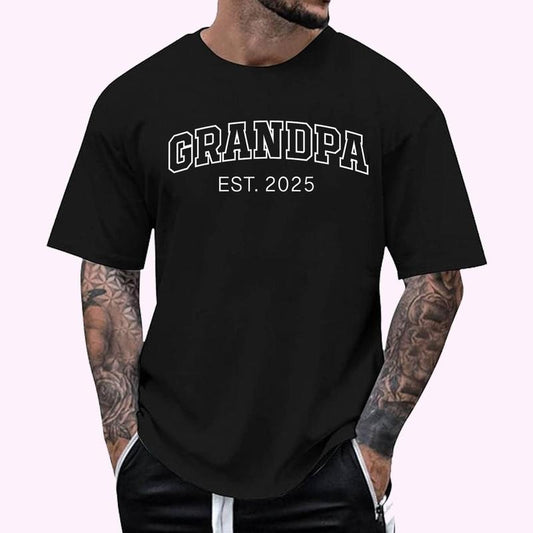 Promoted To Grandpa Est 2025 Soon To Be Grandpa Gifts Poppop T-Shirt | Unisex Cotton Tee, Top Menswear