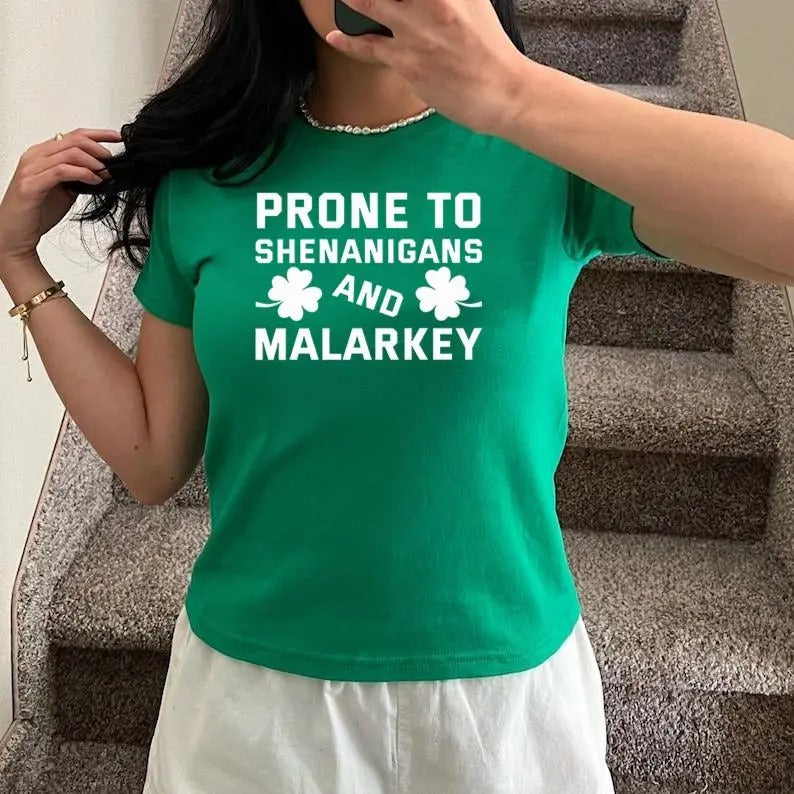 Prone to Shenanigans and Malarkey, St Patrick's Day Shirt, Lucky Shamrock Shirt, Irish Shirt, Lucky Tanks, Patricks Day...