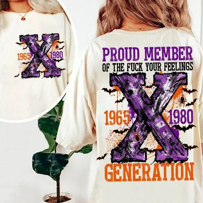 Proud Member Fck Your Feelings Generation Shirt Gen X Halloween Shirt Gen X Shirt Retro Halloween Shirt Spooky Season...