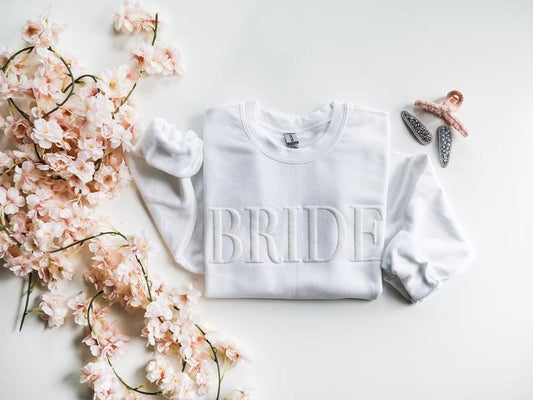 Puff White ,Embossed Engagement gift, Future mrs sweatshirt, New mrs sweatshirt, Bridal Gift, Bride sweatshirt, Bridal...