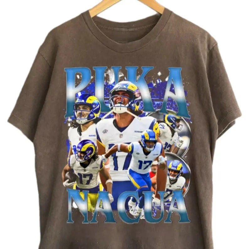 Puka Nacua Shirt Unisex Graphic Tee Vintage Football Team T-shirt Gift for Fans
