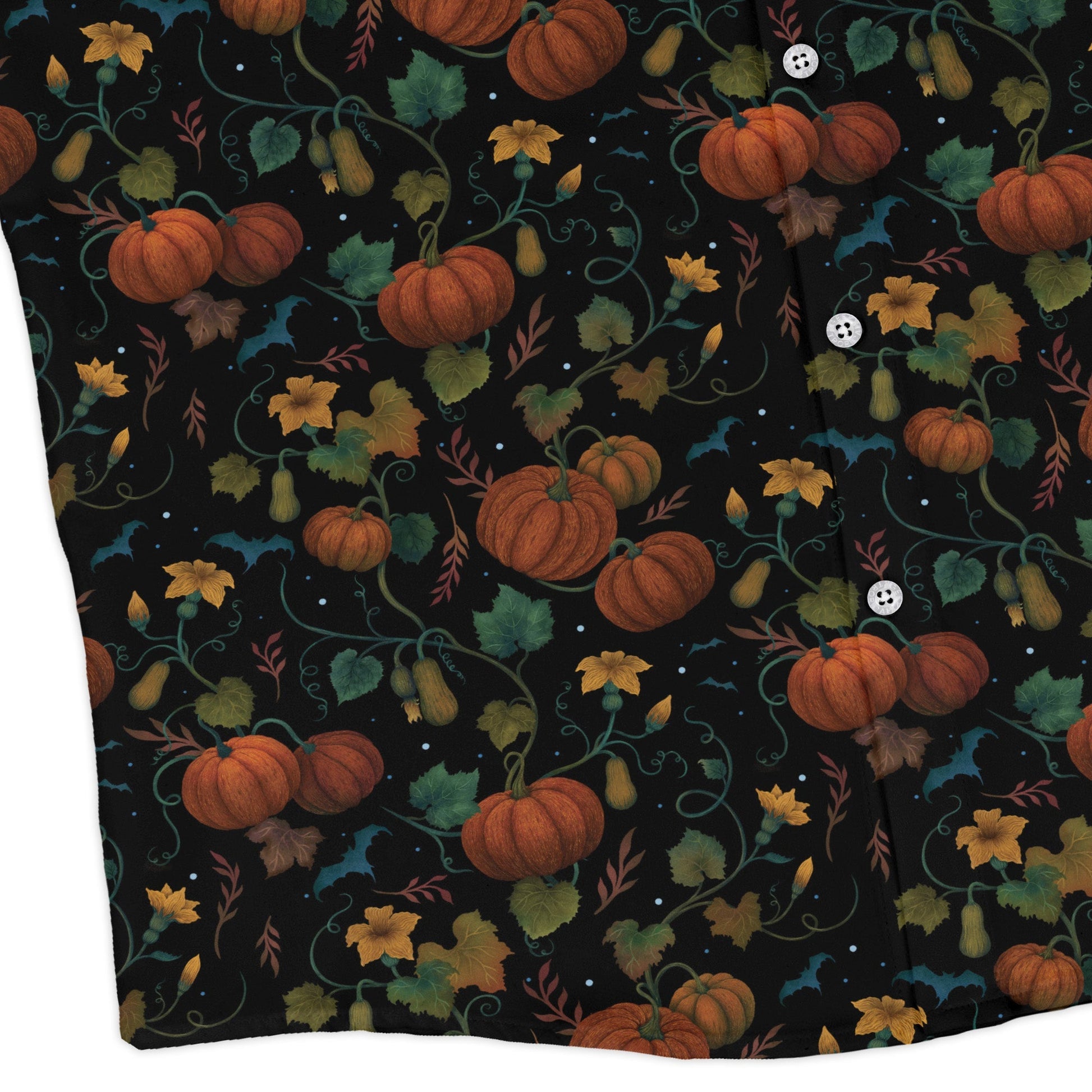 Pumpkin Bats Long Sleeve Button Up Shirt