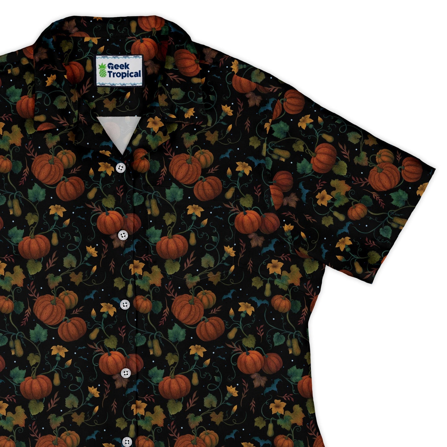 Pumpkin Bats Curvy Button Up Shirt