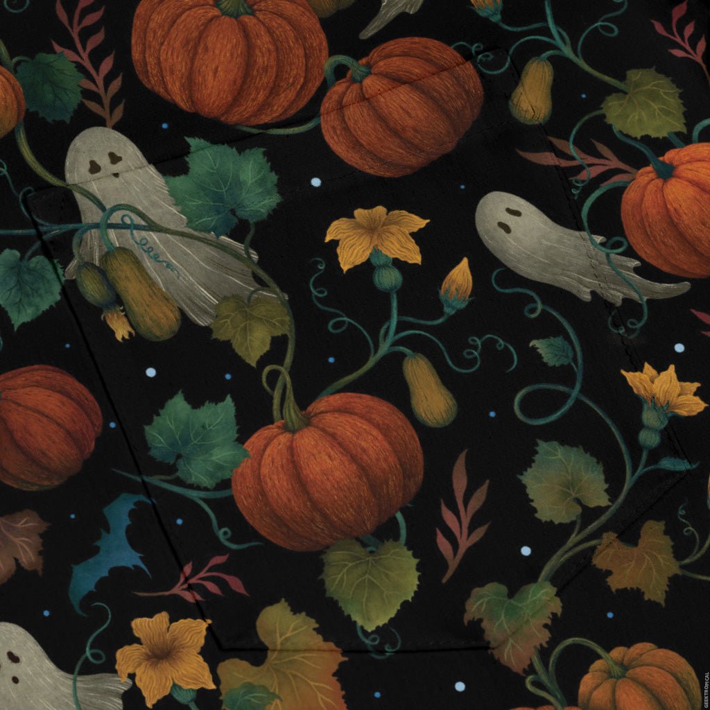 Pumpkin Ghosts Long Sleeve Button Up Shirt