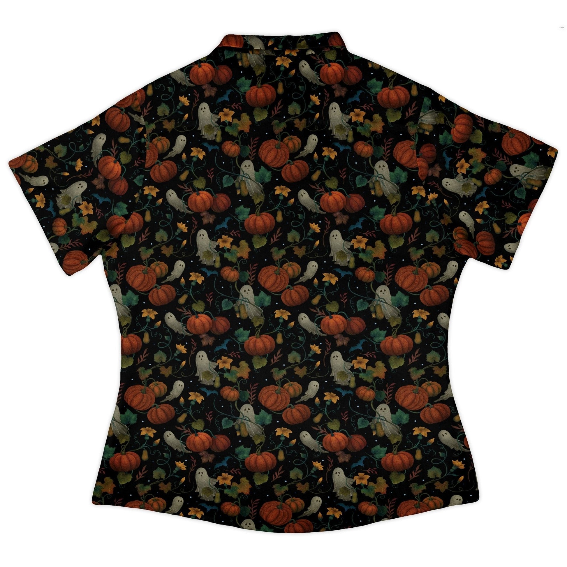 Pumpkin Ghosts Curvy Button Up Shirt