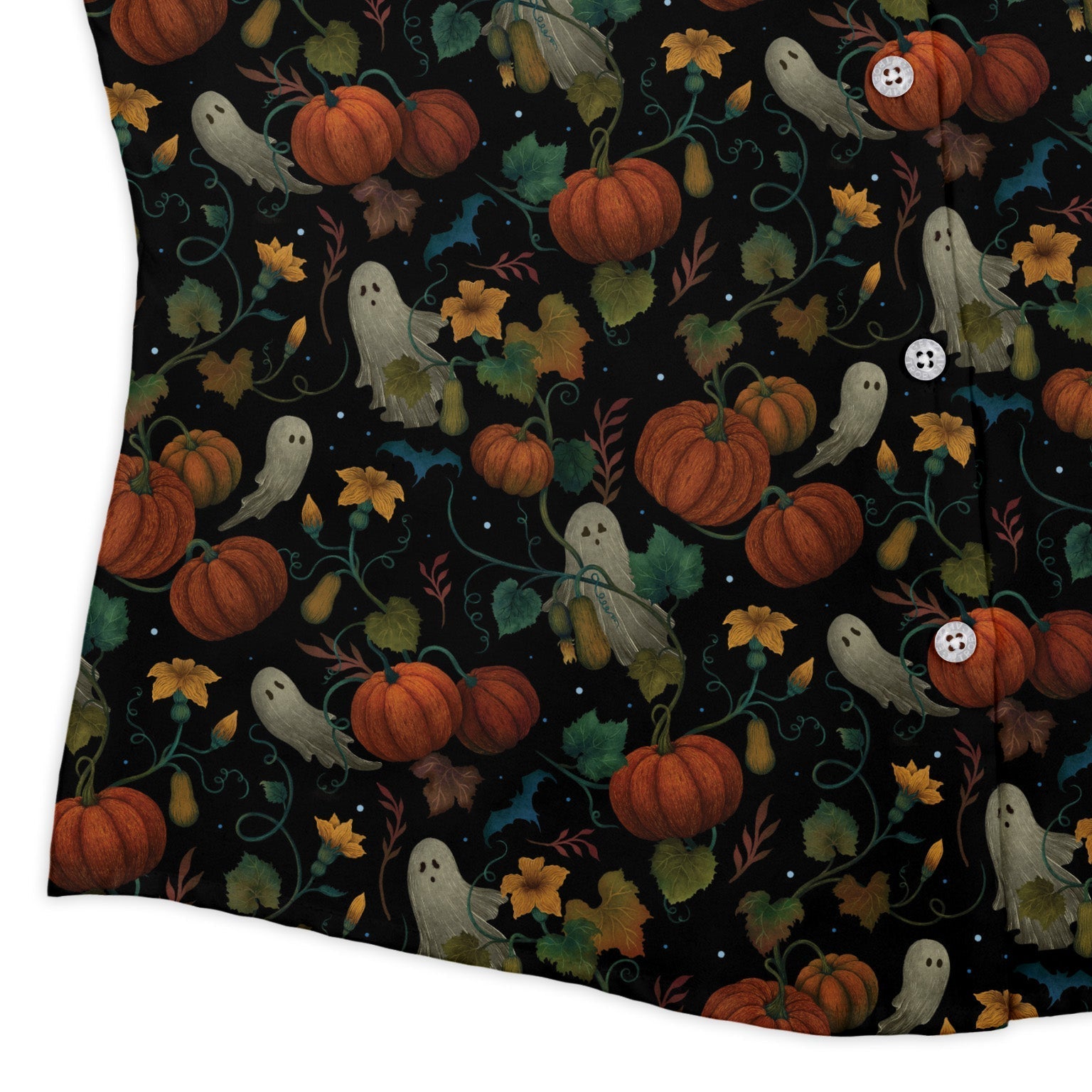 Pumpkin Ghosts Curvy Button Up Shirt