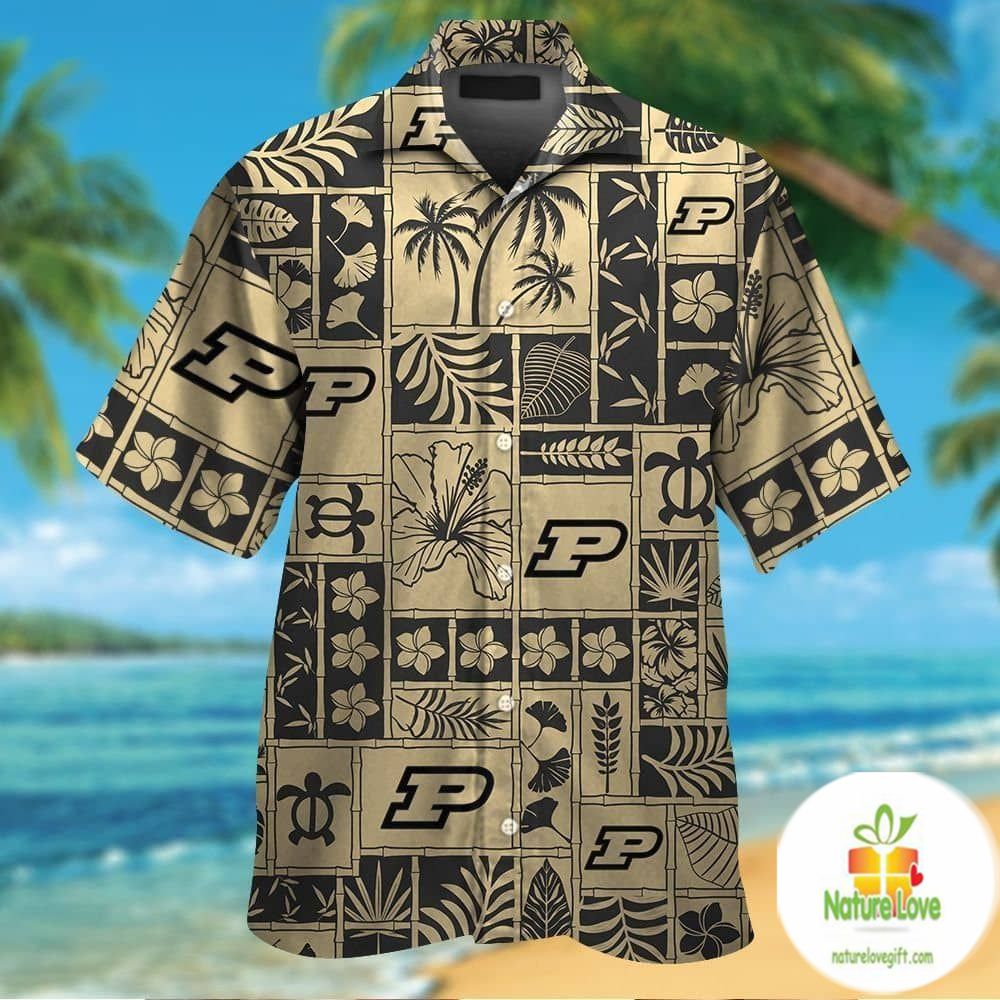 Purdue Boilermakers Hawaiian Shirt Tropical Aloha Button Up Shirts