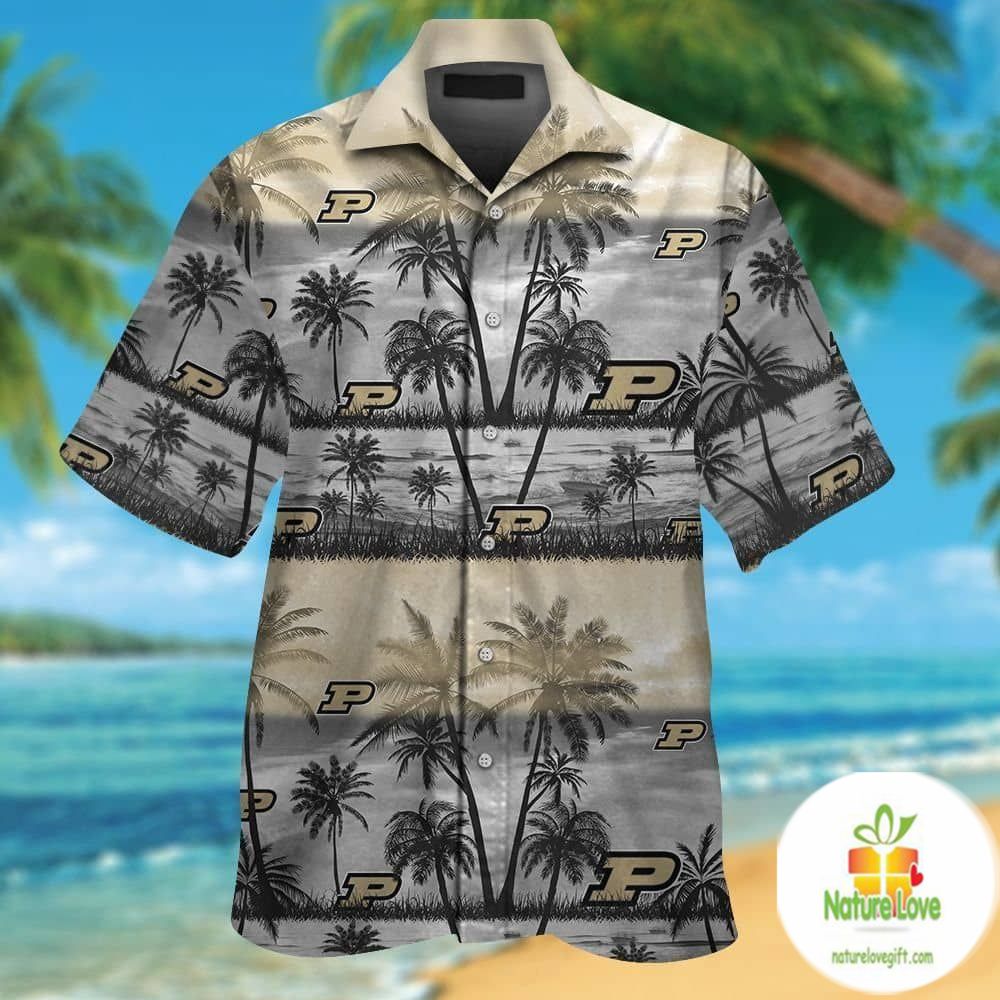 Purdue Boilermakers Hawaiian Shirt Tropical Short Sleeve Aloha Top