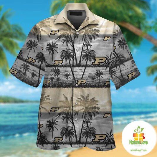 Purdue Boilermakers Hawaiian Shirt Tropical Short Sleeve Aloha Top