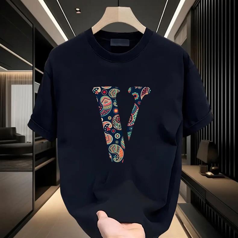 Pure Cotton High-End Short Sleeve T-Shirt Men 2025 Summer Ins Trend Brand Half Sleeve Fashion Men's Top