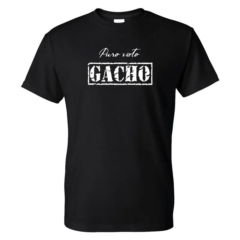 Puro Vato GACHO T-Shirt - Casual Classic Cotton Crewneck Tee with Graphic Design
