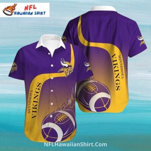 Purple And Gold Football Design Minnesota Vikings Aloha Shirt