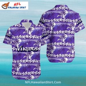 Purple Ocean Wave Floral Minnesota Vikings Hawaiian Shirt