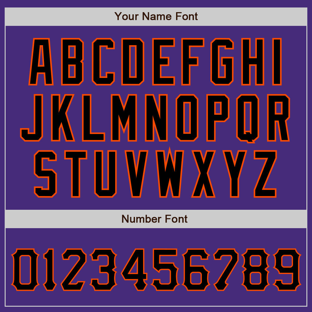 Custom Purple Black-Orange Authentic Baseball Jersey