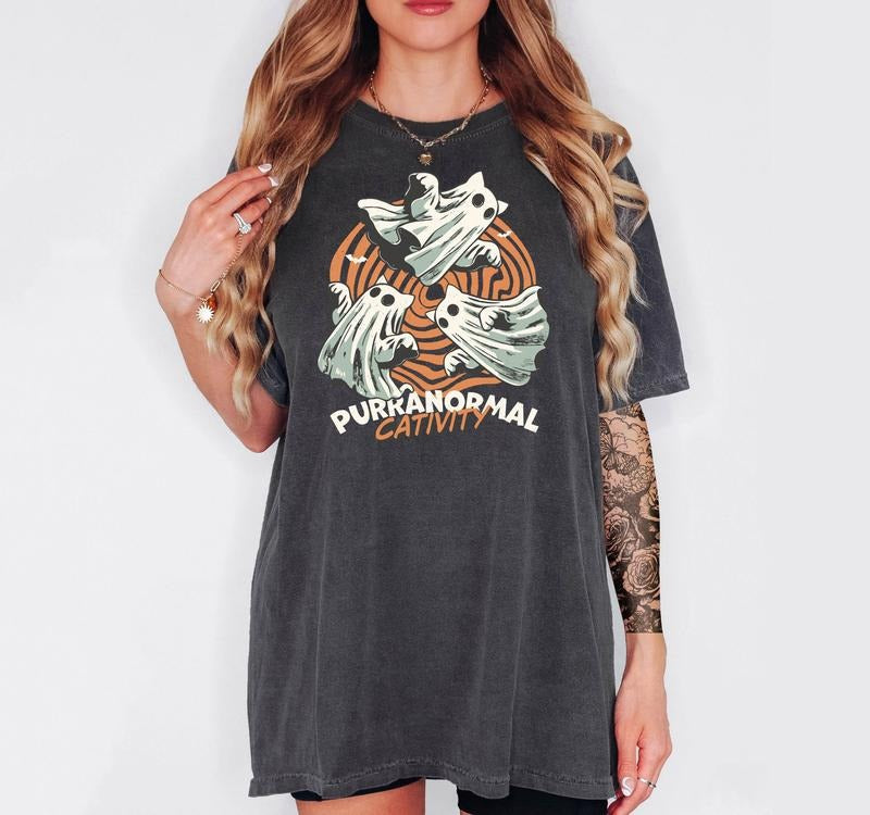 Purranormal Cativity- T-Shirt, Unisex T-Shirt, Funny Tee, Comfortable Shirt Hoodie, Sweatshirt | InkThreadWorks.com