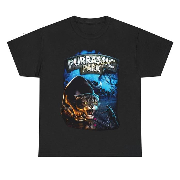 Purrasic Park (Jurrasic Park) Funny Cat Meme Unisex T-shirt Hoodie, Sweatshirt | InkThreadWorks.com