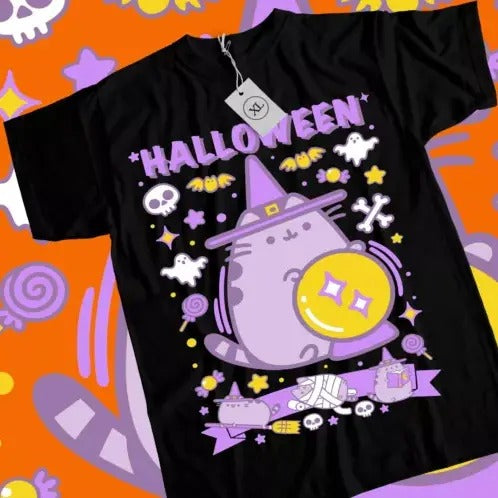 Pusheen Cat T-Shirt Kitty and Friends Halloween Cat love Girl Shirt All Size Hoodie, Sweatshirt | InkThreadWorks.com