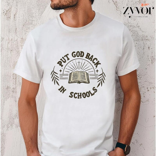 Put God Back In Schools Shirt Casual Style Crew Neck Short Sleeve T-Shirt Tops Trendy for Unisex, Perfect Gift Hoodie,...