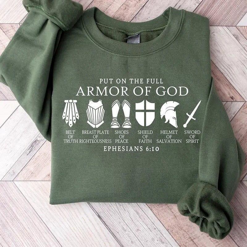 Put on The Full Armor of God Sweatshirt, Christian Gifts, Catholic Shirt, Christian Shirts, Religious Gifts For Women,...