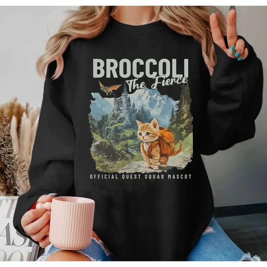 Quest Fantasy Squad Broccoli Funny Cat, Fourth Wing Shirt, Basgiath War College, Violet Sorrengail, Dragon Rider Shirt, Fourth Wing Pullover Tee