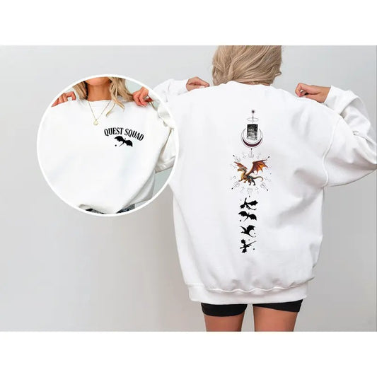 Quest Squad sweatshirt, Fourth Wing Sweatshirt, Onyx Storm, Basgiath War College, Violet Sorrengail, Gift For Readers,...