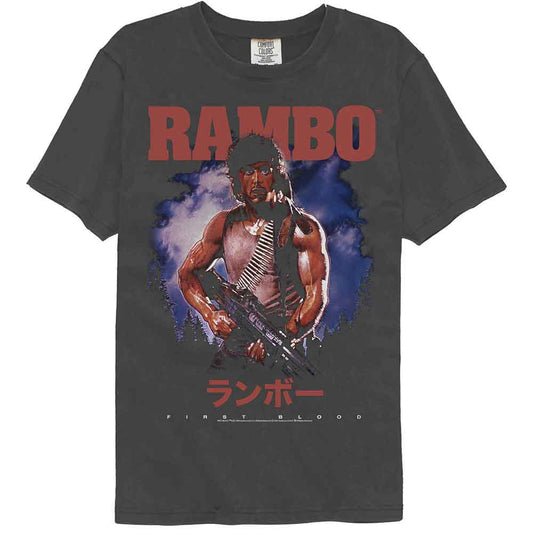 Rambo - First Blood Japanese - American Classics - Gray Solid Adult Short Sleeve Comfort Color T-Shirt
