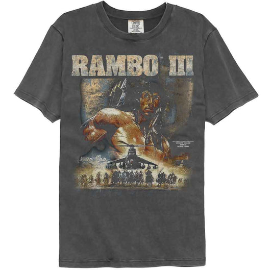 Rambo - 3 Chopper Poster - American Classics - Gray Solid Adult Short Sleeve Comfort Color T-Shirt