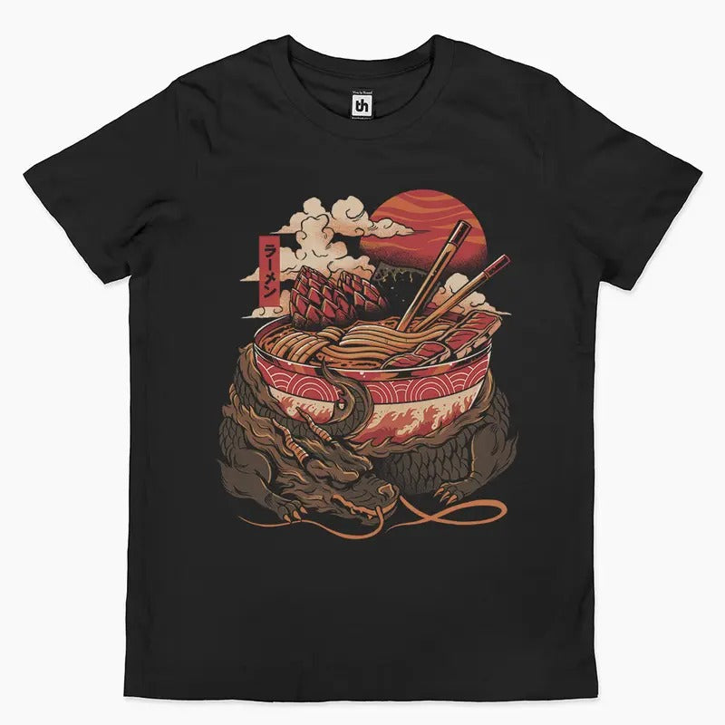 RAMEN DRAGON T-SHIRT, Men Summer Fashion Cotton, Cotton Menswear, S to 3XL Soft Top Hoodie, Sweatshirt | InkThreadWorks.com