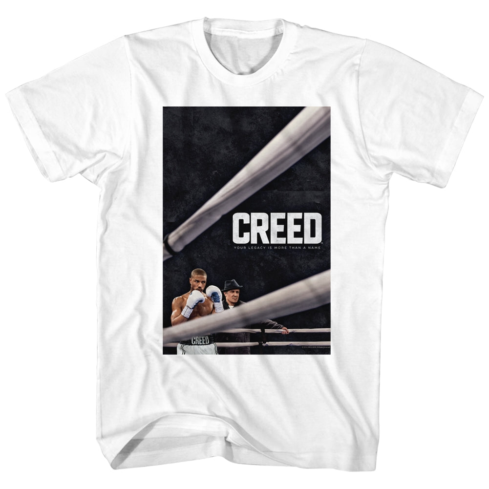 Rocky Mens S/S T-Shirt - Creed Poster - Solid White