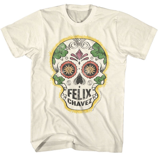 Rocky - Felix Chavez Skull - American Classics - Solid Off-White Adult Short Sleeve T-Shirt