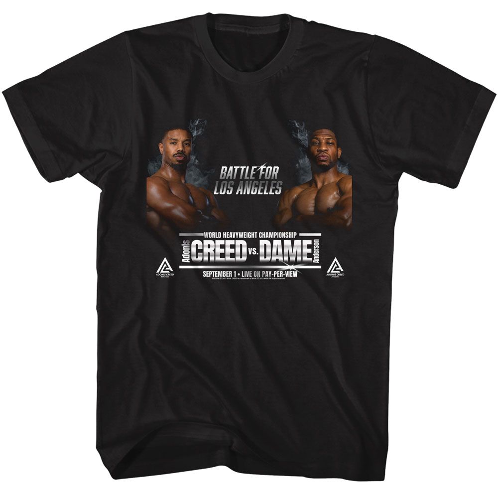 Rocky - Creed V Dame - American Classics - Solid Black Adult Short Sleeve T-Shirt