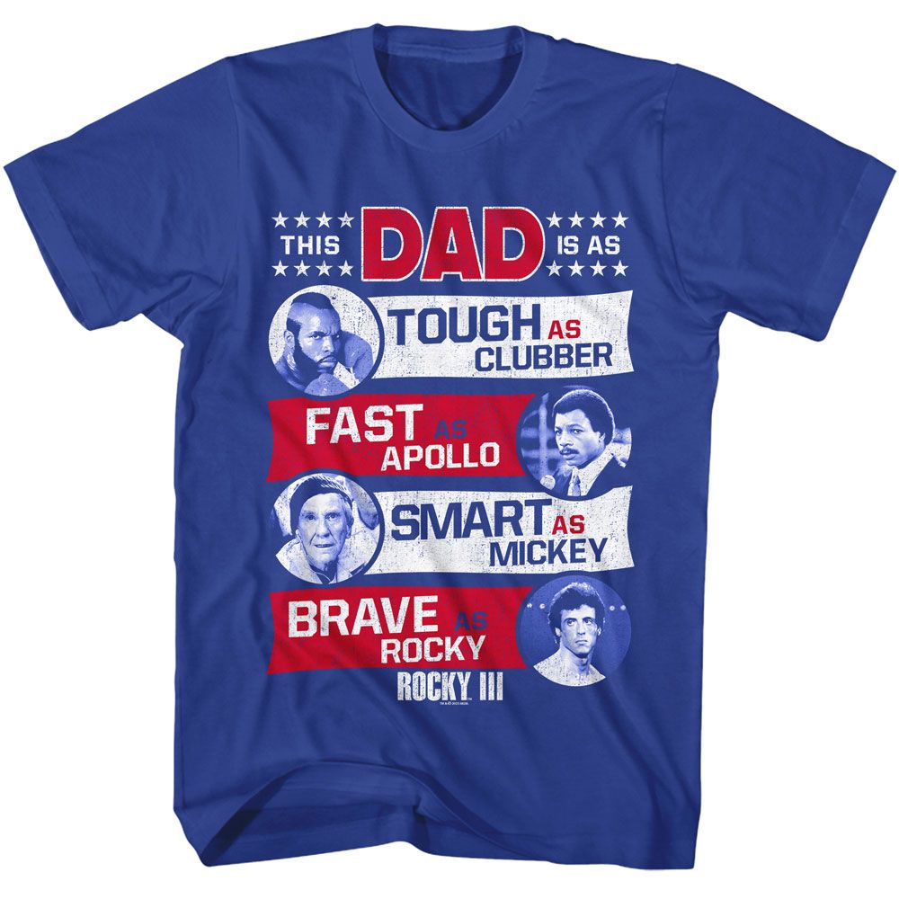 Rocky - Dad - American Classics - Solid Blue Adult Short Sleeve T-Shirt