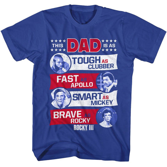 Rocky - Dad - American Classics - Solid Blue Adult Short Sleeve T-Shirt