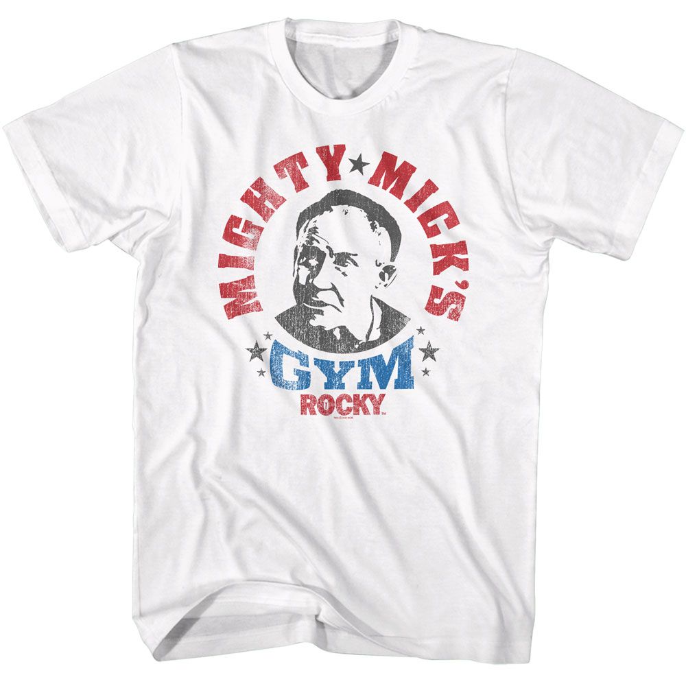 Rocky - Micks Gym Rwb - American Classics - Solid White Adult Short Sleeve T-Shirt