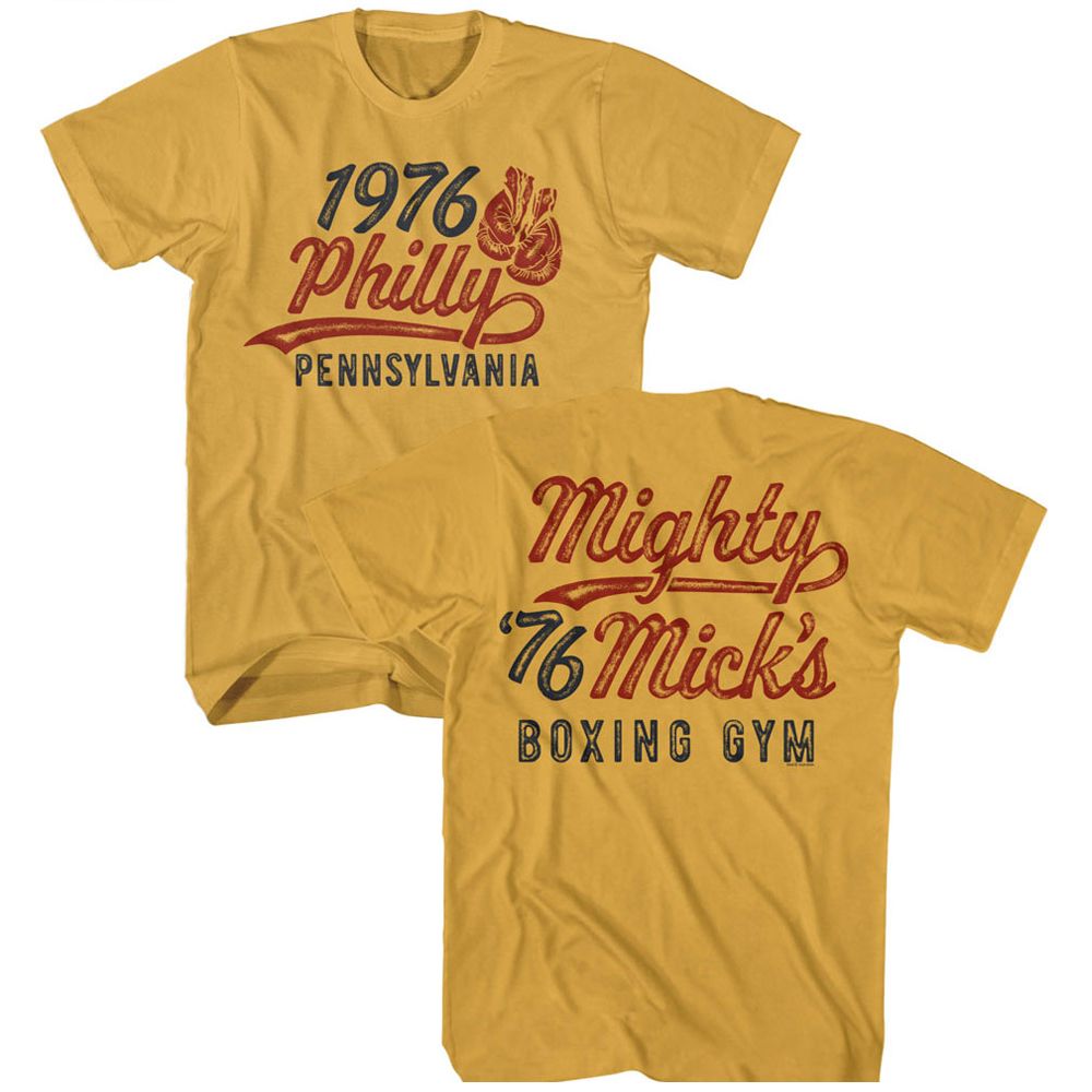 Rocky - 1976 Philly Boxing Gym - American Classics - Solid Yellow Adult Short Sleeve T-Shirt