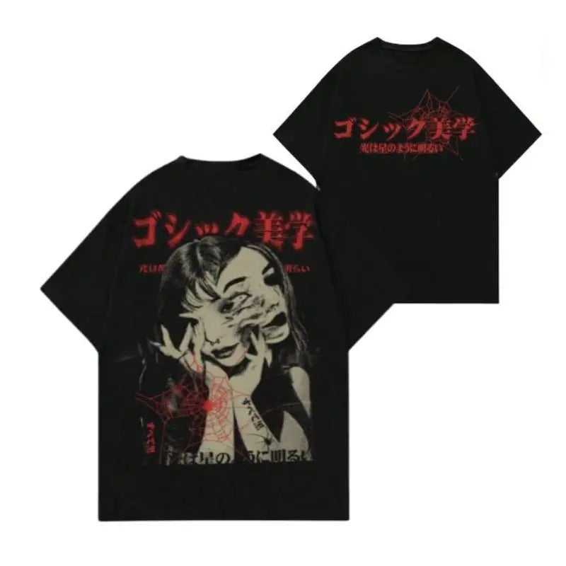 ROMWE Grunge Punk Men's Summer Character And Letter Round Neck Casual Short Sleeve T-Shirt, Top S-3XL, Streetwear &...