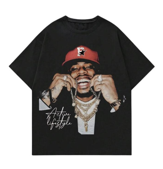 ROMWE Street Life Men's Portrait Printed Short Sleeve T-Shirt, Summer, School Cotton T-Shirt, Hoodie, Sweatshirt S-3XL,...