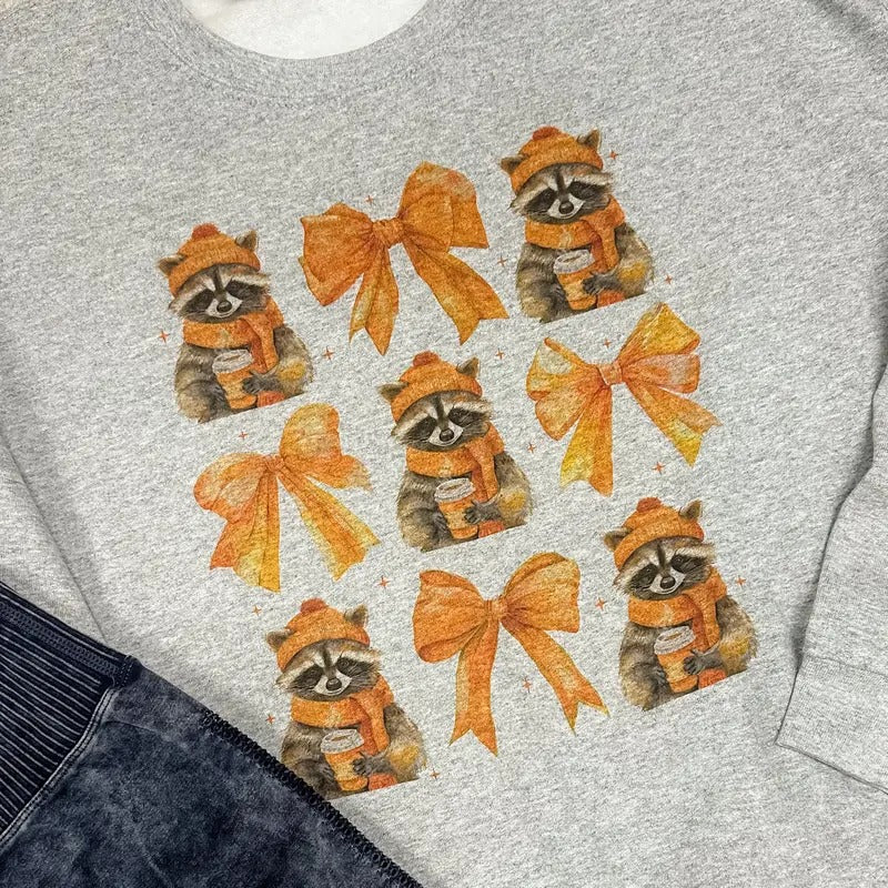 Raccoon Bows Graphic Top