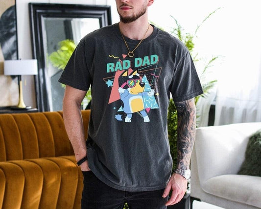 Rad Dad Bluey Shirt, Gift for Fathers Day Hoodie, Sweatshirt | InkThreadWorks.com